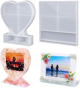 LET'S RESIN Epoxy Molds Silicone, Large Size Picture Frames Silicone Molds Rectangle & Heart Shape Epoxy Resin Molds for DIY Home Table Décor