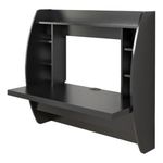 Prepac Black Floating Desk with Storage