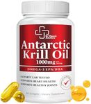 Premium 1000mg Antarctic Krill Oil - Rich in Omega-3, EPA, DHA for Heart, Brain & Joint Health - Pure Astaxanthin Blend, No Fishy Aftertaste