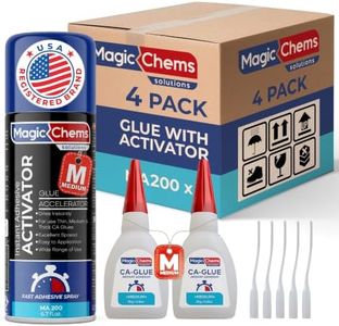 CA Glue with Activator (8 x 0.8 oz + 4 x 6.7 fl oz), Cyanoacrylate Glue and Activator, SuperGlue withActivator, CAGlue and Accelerator (4 Pack)