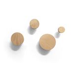 anaan Bubble Coat Hooks Wood Round Wall Hook Wooden Wall Mounted Hangers Clothes Scarf Hat Bag Towel Decoration Design Modern (Set of 4 Beech)