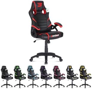BraZen Puma PC Chair Gaming Chair for Adults Office Chair Computer Chairs Gaming Chairs for Adults Adult Gaming Chair Video Game Chairs - Black Red