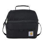 Carhartt Insulated 12 Can Two Compartment Lunch Cooler, Durable Fully-Insulated Lunch Box, Dual Compartment (Black)