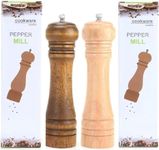 Ein Blau Wooden Pepper Mill or Salt Mill - Ceramic Blades and Adjustable Coarseness, Best Refillable Multi-Purpose Grinder for Salt, Pepper, Spice, Herb, Sesame Seed (22cm Vintage + Oak)