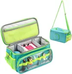Hautton Carrying Case for Toniebox 2/1 Audio Player, Portable Travel Storage Organizer Bag for Tonies Starter Set, Figures, Headphones and Charging Station with Shoulder Strap and Handle -AquaBlue