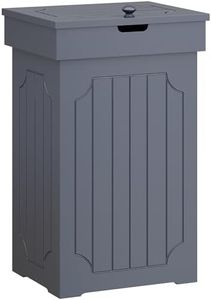 Function Home Trash Can Cabinet, 13 Gallon Kitchen Garbage Can, Wooden Recycling Trash Bin, Freestanding Dog Proof Trash Can, Farmhouse Trash Cabinet with Lid for Home Kitchen Bedroom, Grey