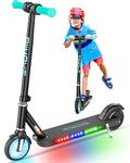 ALLMOVE 150W Electric Scooter for Kids Ages 6-12, Flash Wheel and Colorful Light, Kids Electric Scooter with Double Brakes,12 km/h & 8 km Range, Electric Scooter Kids Boys Girls Best Gift