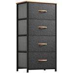 YITAHOME Chest of Drawer - Fabric Storage Tower with 4 Drawers, Organizer Unit for Bedroom, Living Room, Hallway, Closets & Nursery - Sturdy Steel Frame, Wooden Top & Easy Pull Fabric Drawer