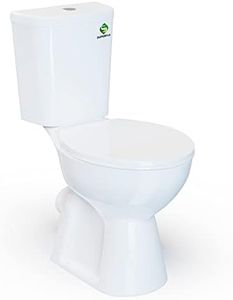 SUPERFLO 19”High Toilets Round Tall Toilet with Dual Flush & Extension Pipe, Rear Outlet Toilet with Tank 0.8/1.28 GPF, Toilets for Bathrooms Comfort Height for Seniors,Disabled & Tall Person
