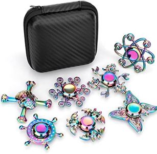 7PCS Alloy Fidget Spinners Bulk for Kids Adults, Sensory Rainbow Handheld Spinners Toys Set Gift for Anxiety Relief Birthday Party Favors Supplies