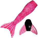 Sun Tails Mermaid Tail + Monofin for Swimming (Child M 6-7), Bahama Pink - Pink Monofin