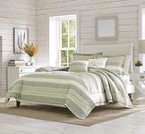 Tommy Bahama - Queen Comforter Set, Reversible Cotton Bedding with Matching Shams & Bonus Throw Pillows, All Season Home Decor (Serenity Green, Queen)