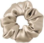 LILYSILK Silk Hair Scrunchies / Ties for Frizz & Breakage Prevention, 100% Mulberry, No Damage, Elastic ponytail Holders, 1Pc, Coffee