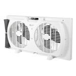 Comfort Zone Window Fan for Bedroom, 9 inch 3 Speed Dual Fans with Auto-Locking Expanders, Window Exhaust Fan, Removeable Bug Screen, White