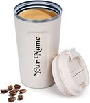 Himoksh Customized Coffee Mug with Name Vacuum Insulated Coffee Mug 380ML Insulated Coffee Cups Double Walled Travel Mug, Car Coffee Mug with Leak Proof Lid for Hot Cold Drinks Coffee, Tea