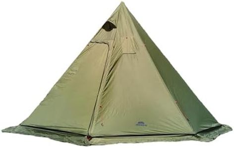 Vilemoon Tipi Hot Tent with Fire Retardant Stove Jack for Flue Pipes, 2~3 Person, Lightweight, Teepee Tents for Family Team Outdoor Backpacking Camping Hiking (Green)