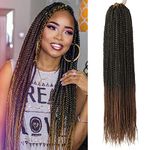 6 Packs Box Braids Crochet Hair Crochet Box Braids Pre-looped Synthetic Hair Crotchet Box Braids Hair 22 Inch (1B/30, 22inch)