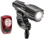 Cygolite Metro 700 Lumen Headlight and Hotshot 100 Lumen Tail Light USB Rechargeable Bike Light Combo Set, Black/Red