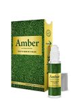 K E V A Amber Attar/Itra/Perfume Roll On - Pure Non-Alcoholic/Unisex Perfume Oil/Long Lasting & Pure Attar/Vegan & Cruelty Free - 6 ml