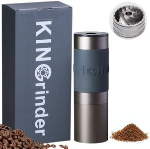 KINGrinder K0 Iron Grey Manual Hand Coffee Grinder 140 Adjustable Grind Settings for French Press, Drip with Assembly Consistency Stainless Steel Conical Burr Mill, 25g Capacity