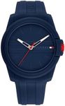 Tommy Hilfiger Casual 3H Quartz Watch - Sporty Silicone Wristwatch for Men - Water-Resistant up to 5 ATM/50 Meters - Premium Fashion for Everyday Wear - 44mm