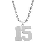 M Men Style Baseball Football Basketball Soccer Number Necklace for Men Boys Son Boyfriend Grandson Nephew Brother Daughter Stainless Steel Jewelry LC1215