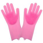 AEKINX Magic Silicone Dish Washing Gloves, Silicon Cleaning Gloves, Silicon Hand Gloves for Kitchen Dishwashing and Pet Grooming, Great for Washing Dish, Car, Bathroom