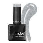 Mylee Gel Nail Polish 8ml [Gatsby ] - UV/LED Soak-Off Nail Art Manicure Pedicure for Professional, Salon & Home Use [Fine Glitter Range] - Long Lasting & Easy to Apply