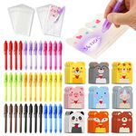 DazSpirit 36 pcs Invisible Ink Pen with Cute Animal Cards and Gift Bags, UV Light Spy Pens Party Bag Fillers for Boys and Girls, Magic Secret Message Pens for Detective Parties, Treasure Hunt