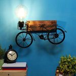 ELIANTE Wood Wall Light Wooden Cycle Design Wall Light Lamp for Living Room, Bedroom, Dining Room, Without Bulb | by Jainsons Lights