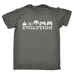 123t Slogans Men's EVOLUTION GAMING (XL - CHARCOAL) LOOSE FIT T-SHIRT