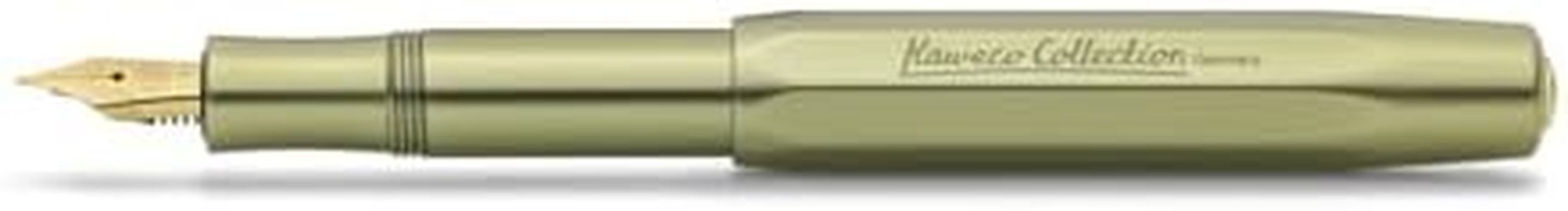 Kaweco COLLECTION Fountain Pen Olivine I Premium Aluminium Fountain Pen with Steel Nib for Ink Cartridges Including Metal Box I Exclusive Pen 12.7 cm I Nib: F (Fine)