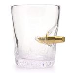 CKB LTD Novelty Tumbler Spirit Shot Glass Single 300ml Glass with Bullet Shot in The Glass Tasting Tumblers for Drinking Scotch Bourbon Whiskey Brandy