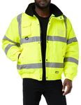 StandSafe Men's HV002 Vis Bomber Jacket Waterproof Padded Warm Winter Coat Work Executive EN343 Hi Viz PPE Safety Workwear, Yellow, L