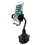 Macally Car Cup Holder Phone Mount - Secure Fit for Phones up to 4.1” Wide - Cup Phone Holder for Car with Flexible Gooseneck & 360° Rotatable Cradle - Universal Vehicle Fitment Cell Phone Cup Holder