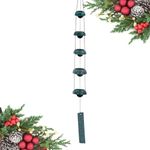 Bell Wind Chimes, Temple Wind Bell, Red Copper Wind Chimes with 5 Bells, Feng Shui Wind Chime for Home Yard Outdoor Decoration, A Great Memorial Wind Chime for Someone Who Loves Peace