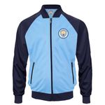 MANCHESTER CITY FC Official Football Gift Boys Retro Track Top Jacket 10-11 Yrs Sky Blue