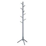 VASAGLE Standing Coat Rack, Solid Wood Coat Rack, Tree-Shaped Coat Rack with 8 Hooks, 3 Height Options, for Clothes, Hats, Bags, for Living Room, Bedroom, Home Office, Gray RCR04GY