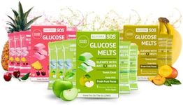 Glucose SOS Melts Made with Dextrose Powder Natural Fruit Puree Sugar, Glucose Tabs, Sports Supplement, Fast Acting Tablets with 15 Individual 15g Servings of 3 Different Flavors