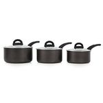 Tower T80302 Cerasure 3 Piece Saucepan Set with Non-Stick Coating, Suitable for All Hob Types Including Induction, 16/18/20cm, Graphite