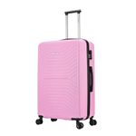 FLYMAX 29" Large Suitcases on 4 Wheels Lightweight Hard Shell Luggage Durable Check in Hold Luggage Built-in 3 Digit Combination Pink 100 Liter