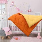 Fareto Microfibre 58x42 inch Baby Comforter, Yellow, Peach Pink & Cherry, Pack of 1