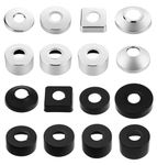 2 PCS 25 mm (3/4'') Black Shower Pipe Cover,Faucet Pipe Collar,Faucet Escutcheon Plate,Radiator Pipe Covers Collar,Cover for Shower Faucet,Taps,Radiators (Black, 66 x 30)