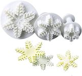 Bake House 3pcs Snowflake Pattern Plunger Cake Cutter Fondant Cookie Mold Craft DIY Decorating Tools Set