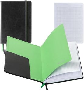 WINTEX Carnet de Notes A5 80 Pages Rectangulaires - Notebook Compact en Similicuir pour École ou Travail - Cahier de Note Professionnel Journal ou Porte Documents - Noir