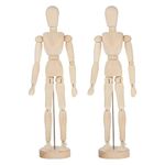 SEWACC Bane Action Figure 2Pcs Flexible Moveable Artists Wooden Manikin Jointed Mannequin DIY Wood Figure Model Drawing Human Figure for Home Office Desk Decoration 5. 5inch Aew Action Figures