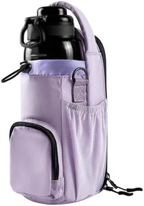 JACZZO Magnetic Gym Bag for Men and Women, Small Crossbody Gym Bag, Water Bottle with Phone Holder, Gym Gifts for Women (Purple)