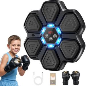 TGLLM Music Boxing Machine for Kids and Adults, Wall Mounted Bluetooth Punching Trainer with Boxing Gloves, Ideas Boxing Toys for 3 4 5 6 7 8 9 10 11 12+ Years Old Boys Girls Kids