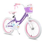 JOYSTAR 18 Inch Girls Bike for 5 6 7 8 9 Years Old, Children's Bike with Training Wheels & Basket for Ages 5-8 yr Girl, 18" Kids Bikes Bicycle with Handbrake, Purple