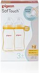 Pigeon SofTouch Baby Bottle for 3+ Months Babies, BPA & BPS-Free, 240ml, PPSU, 2-Pack